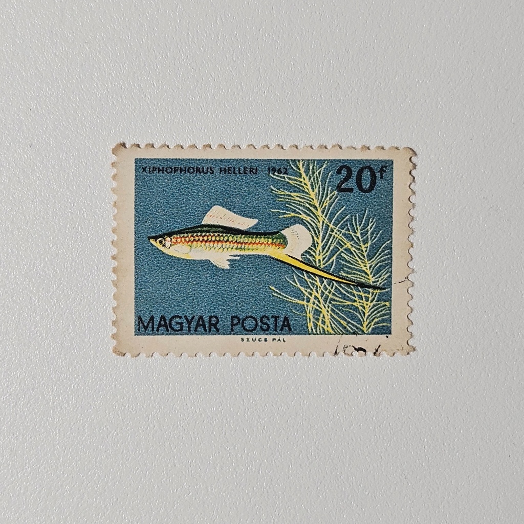 Perangko Fauna Ikan Hias: Swordtail Magyar Posta (Perangko Klasik 1962)