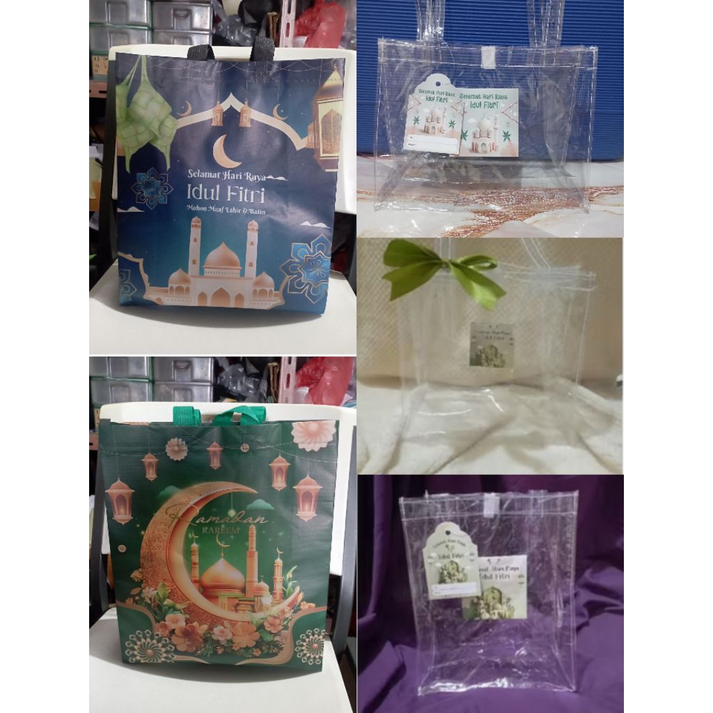 Tas hampers Idul Fitri, tas hampers lebaran cantik, tas mika lebaran, tas mika Idul Fitri.
