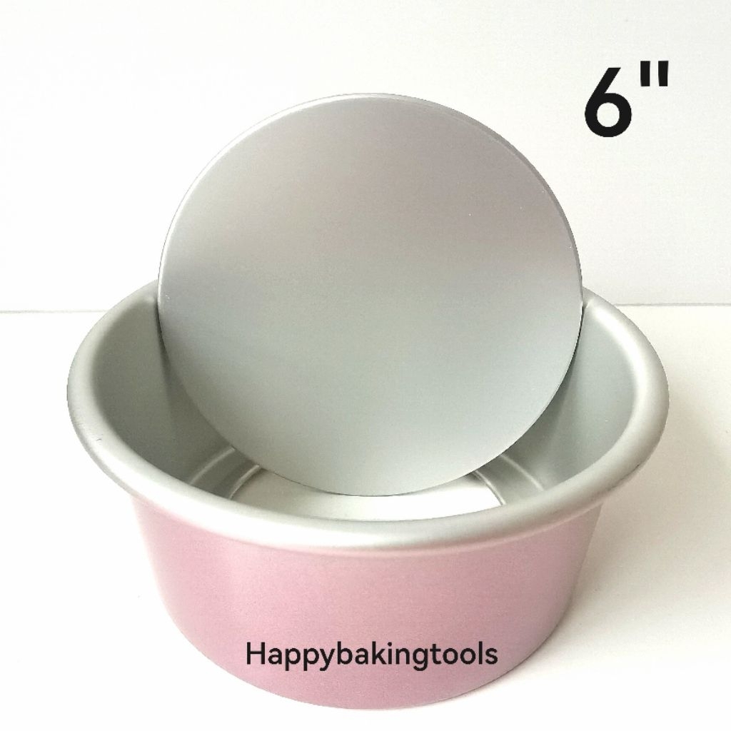 Cake pan removable bottom pink kitchenware 15cm, Loyang kue bongkar pasang warna merah muda, Loyang 