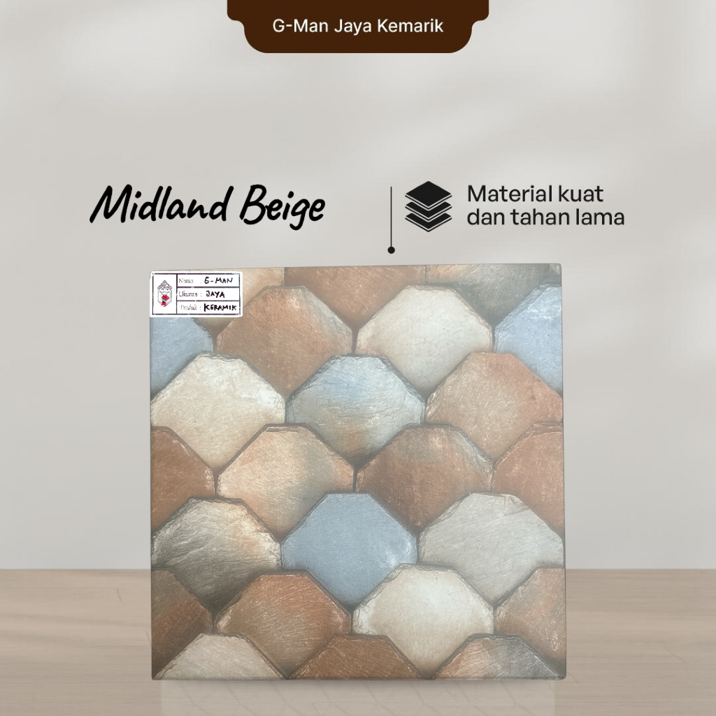 Keramik Lantai Kasar 40x40 Midland Beige Keramik Mulia Ceramic Garasi/Carpot Grade B Isi 6pcs