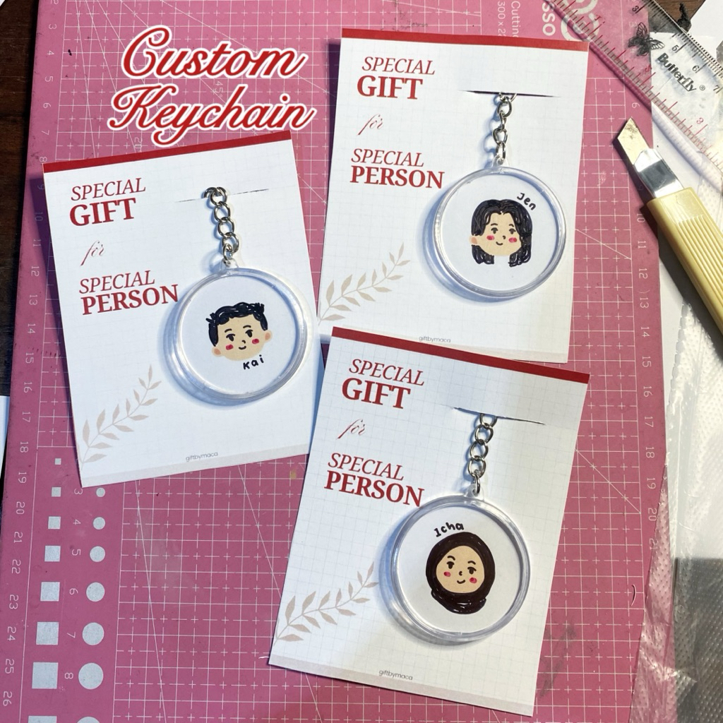 Giftbymaca | Gantungan Kunci Custom | Kado Resign | Mini Gift
