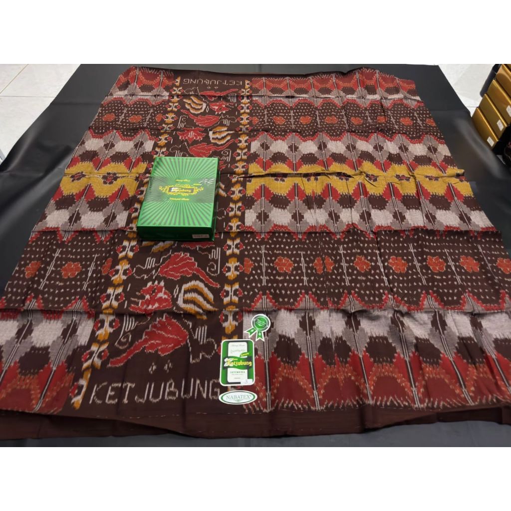 SARUNG KETJUBUNG GOYOR MOTIF PELANGI JAHIT TENGAH