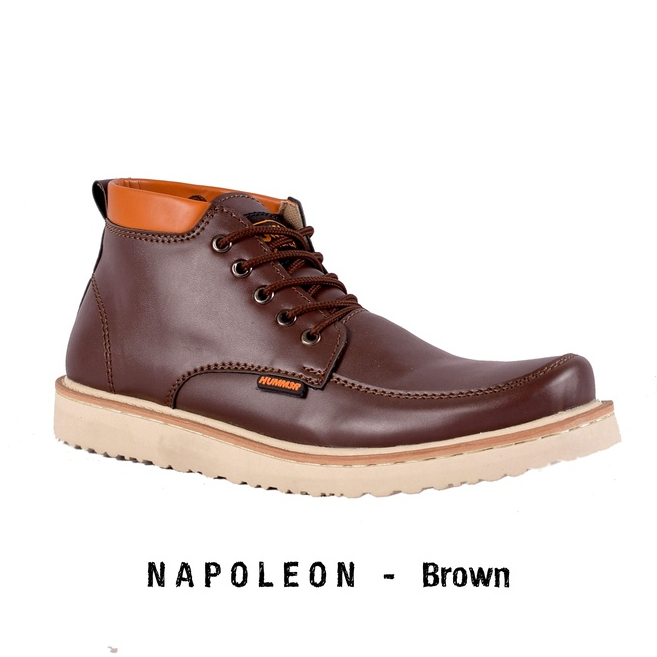 HUMM3R NAPOLEON - SEPATU BOOTS PRIA BIG SIZE WARNA BROWN