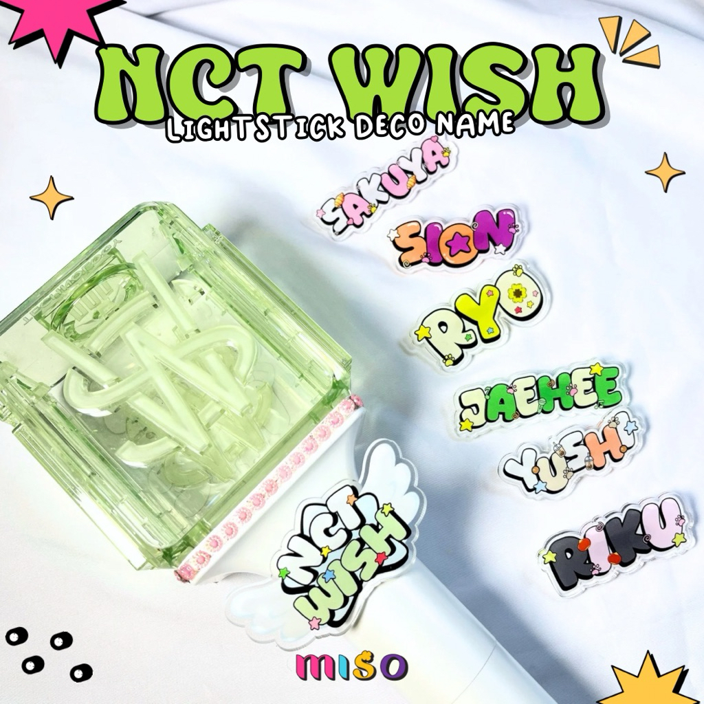 NCT WISH LIGHTSTICK Deco / Name tag aklirik lightstick NCT WISH / NCT WISH Lightstick NEOBONG DECO L