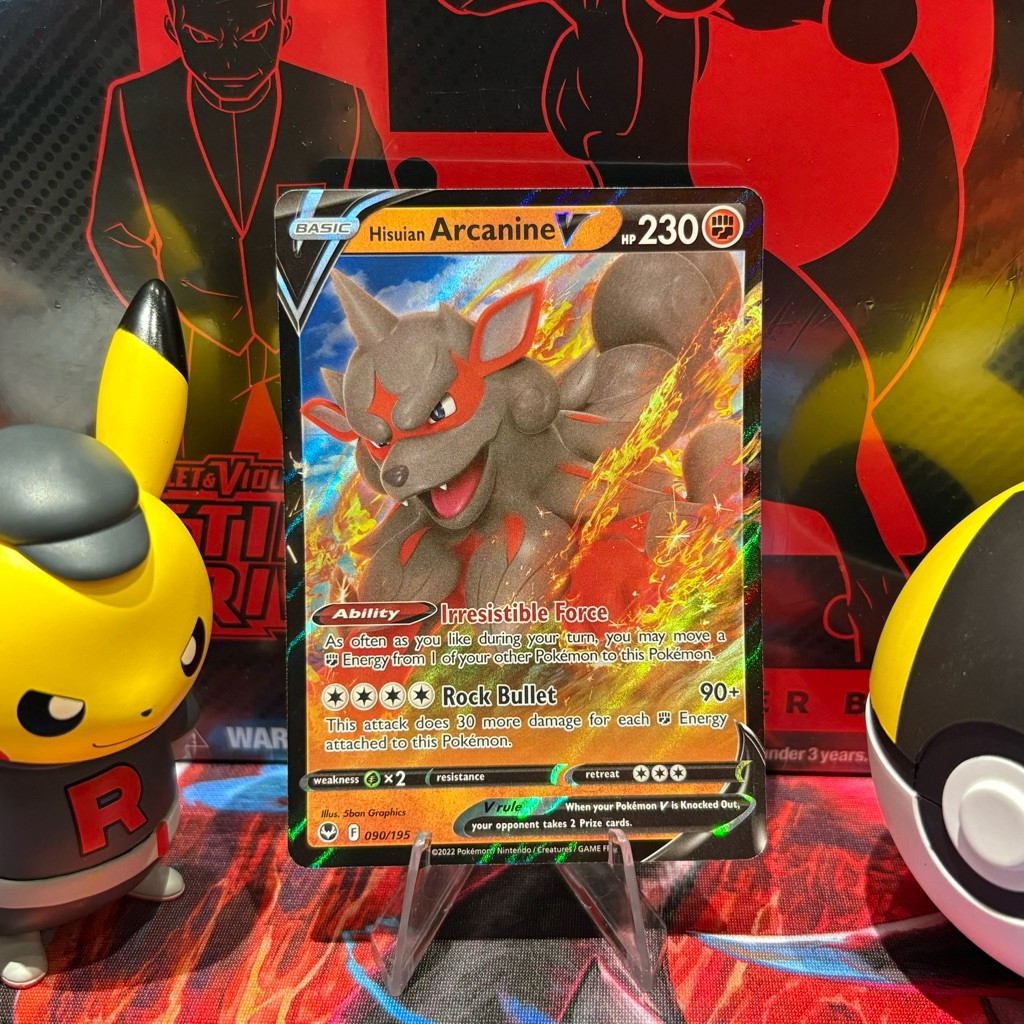 Hisuian Arcanine V 090/195 ENG - UR Holo - Silver Tempest - Pokemon TCG