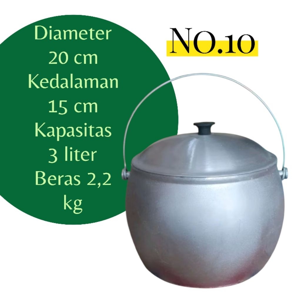 kastrol liwet 3 liter bahan alumunium cor tebal Castrol nasi liwet tradisional