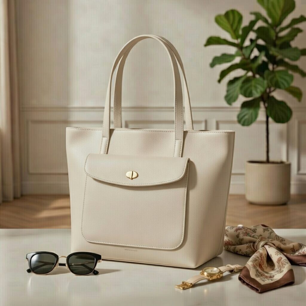 Tas Tote Wanita Premium Pocket Scarf – Tas Kerja & Kuliah Elegan