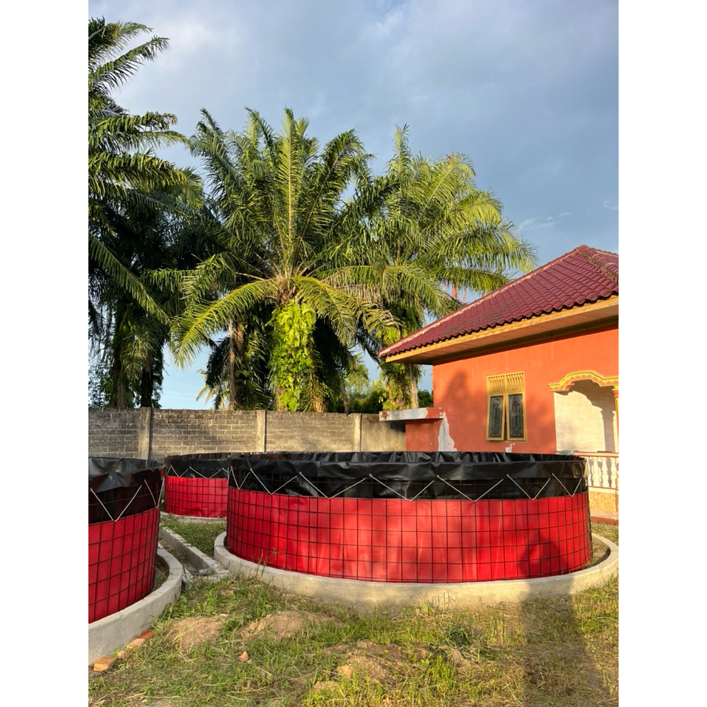 Kolam Terpal Bulat Fullset Diameter 3 tinggi 1,2 HDPE kolam terpal Ikan D3 Siap Pakai