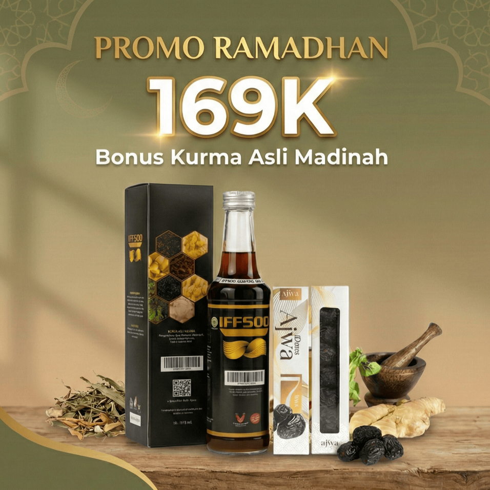 Jamu Herbal Asam Urat & Pegal Linu IFFSOO GOLD - Suplemen Stamina Puasa (FREE Kurma Ajwa)
