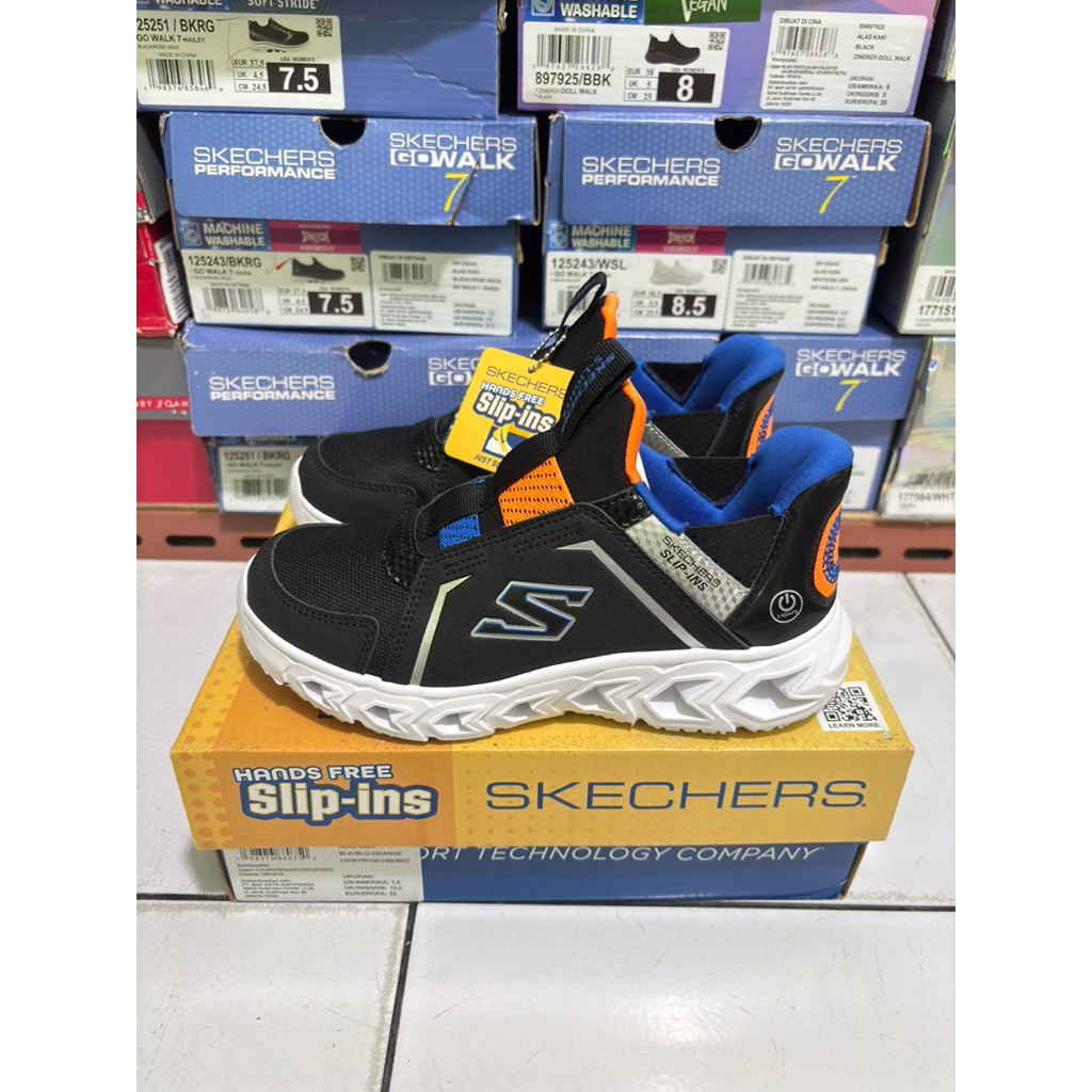 SKECHERS S-LIGHT HYPNO FLASH 403830LBBOR KIDS ORIGINAL SIZE 32,33