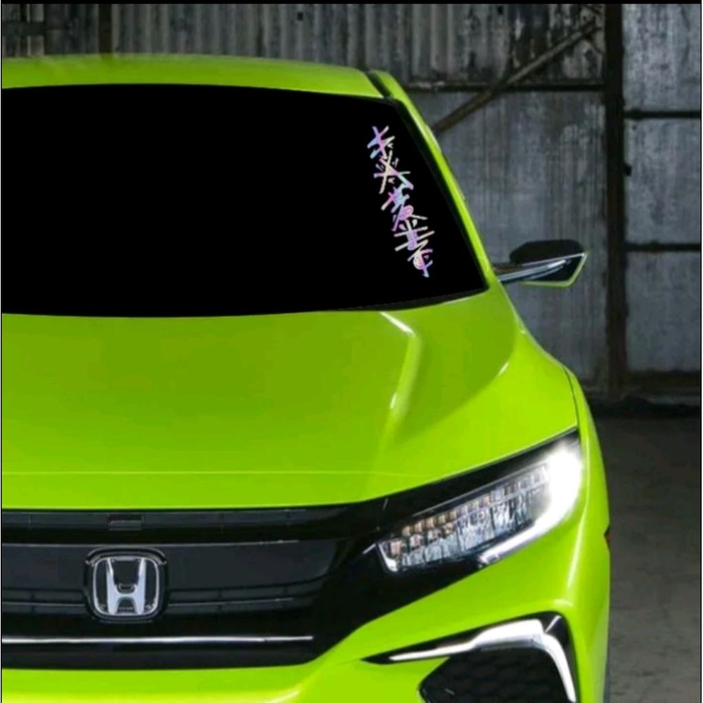 Sticker kaca mobil kanji Jepang stiker variasi kaca depan belakang mobil kanji Jepang keren