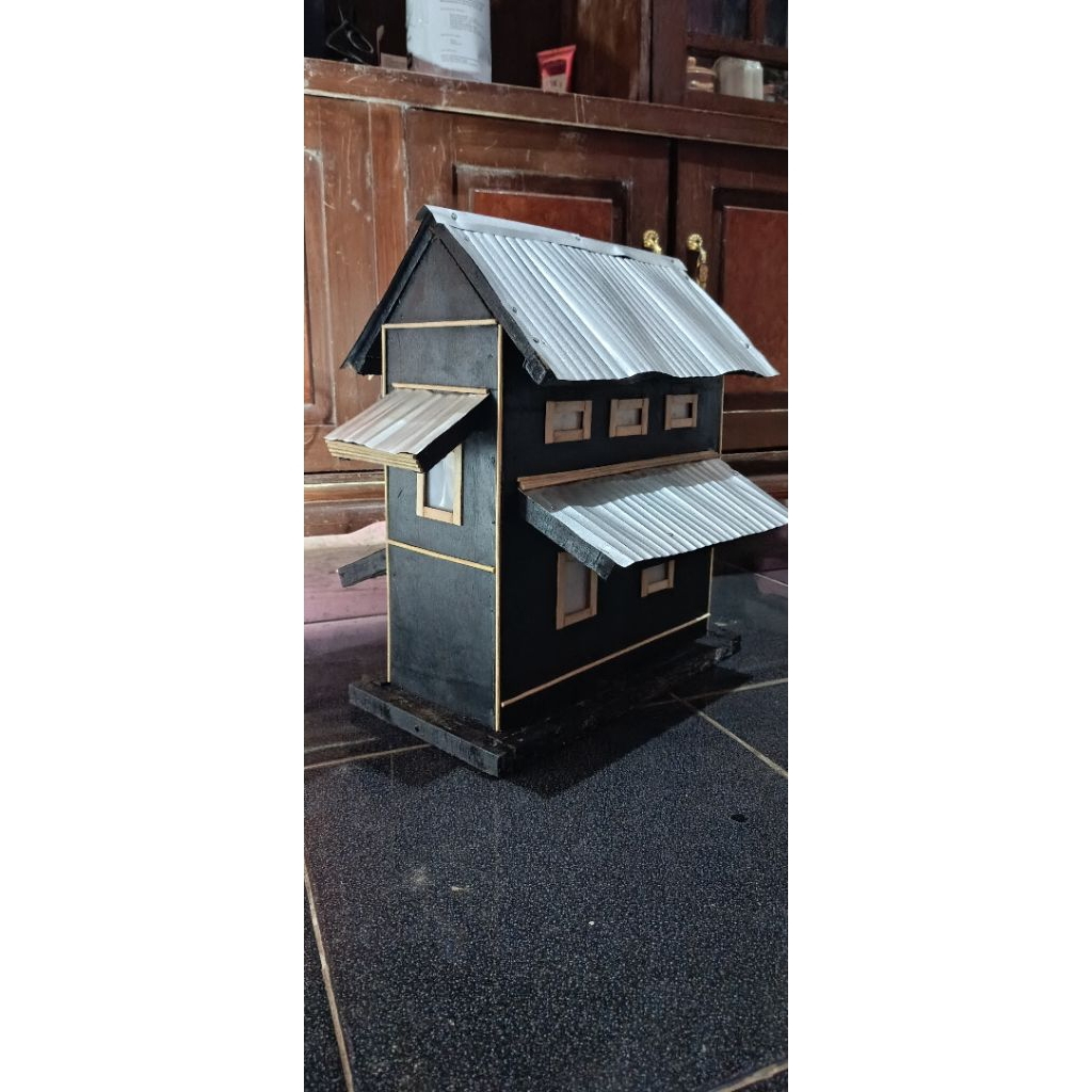 Miniatur Rumah Kayu Atap Seng, Konten Hujan, Relaxing, ASMR