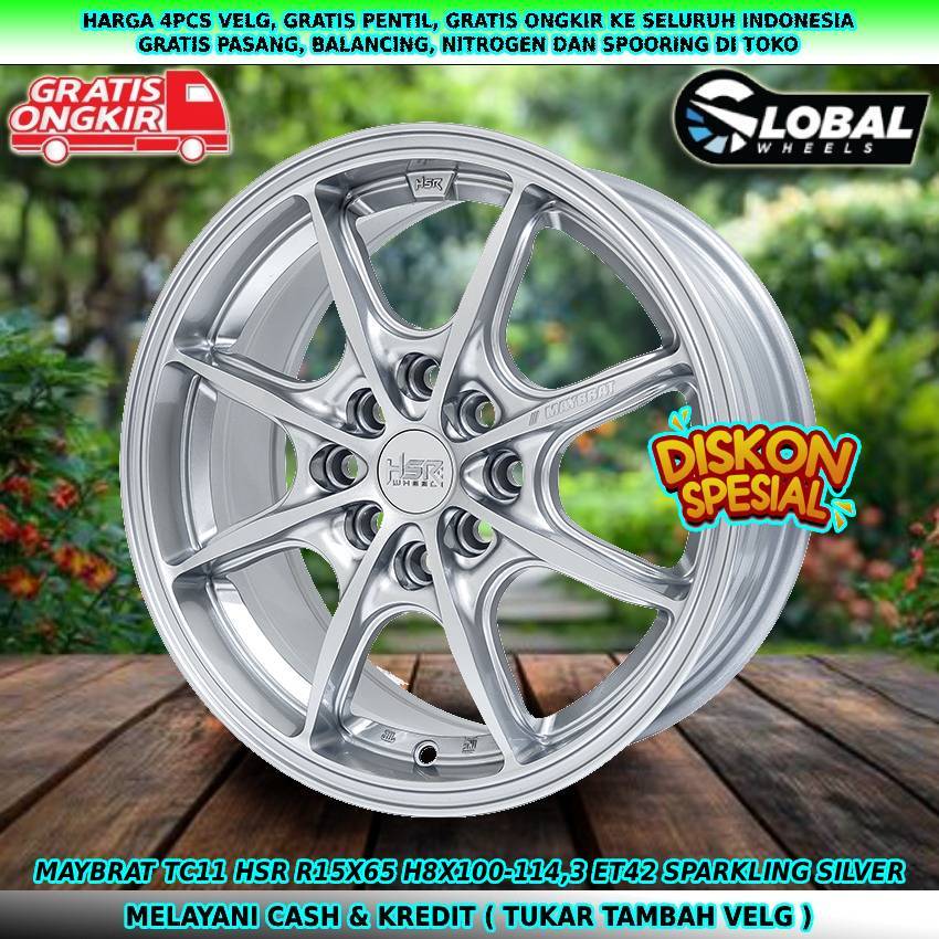 Velg hsr R15 untuk mobil Jazz| BYD Seagull| Atto 1| Mobilio| Avega| March| dll velg hsr maybrat R15