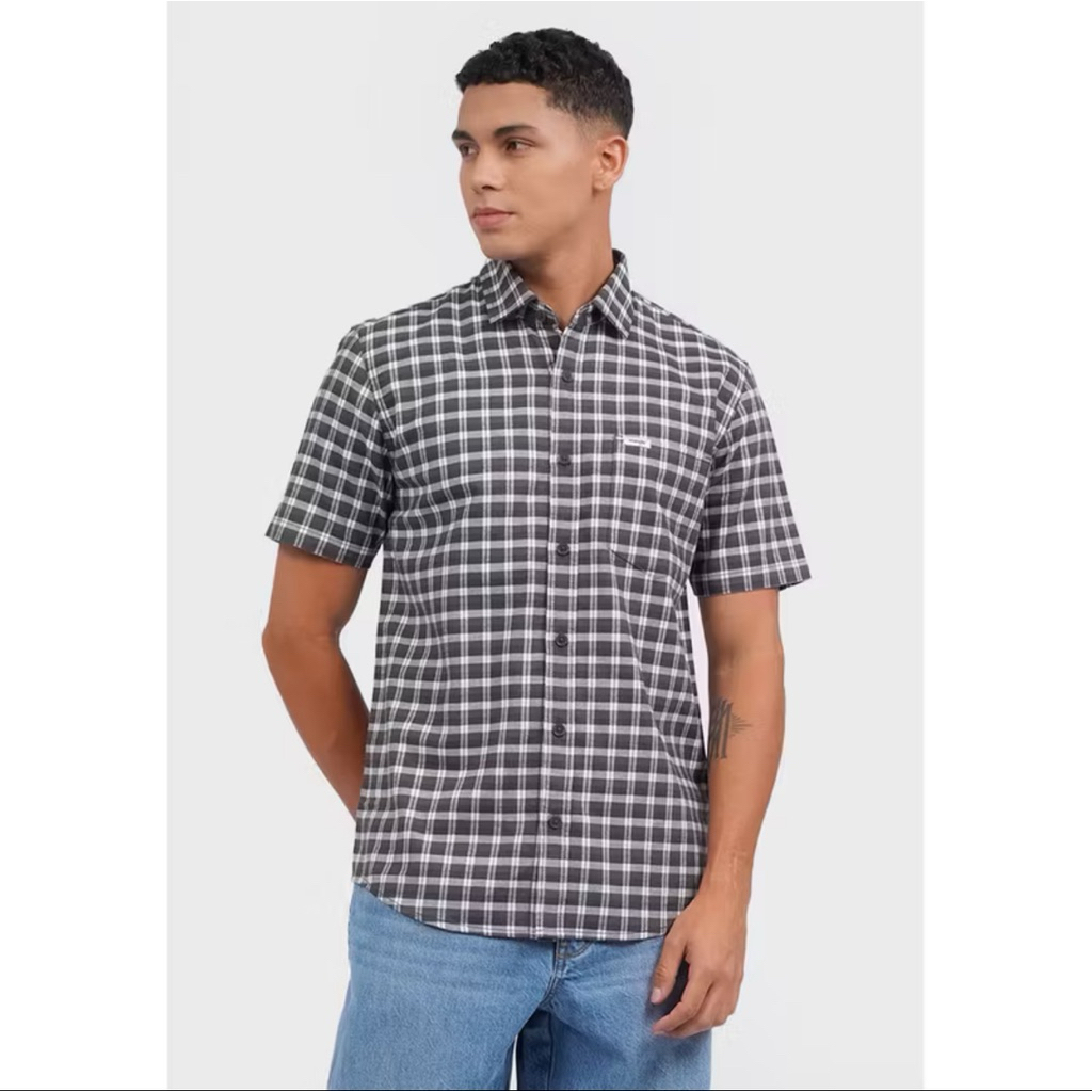 kemeja flanel pendek wrangler slimfit Original