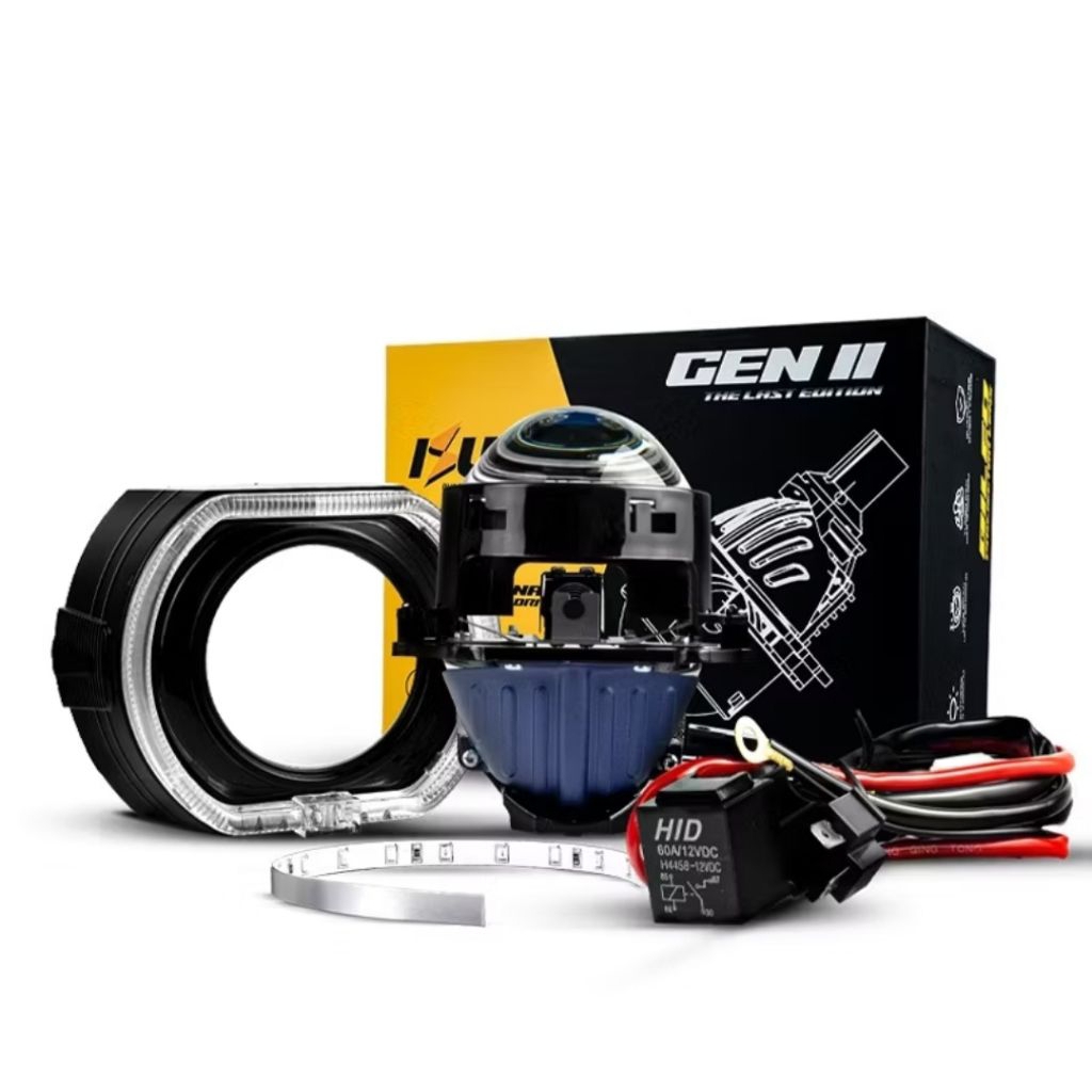 PAKET KOMPLIT PROJECTOR BILED ISUN 2,5 INCH 3 INCH GEN 2