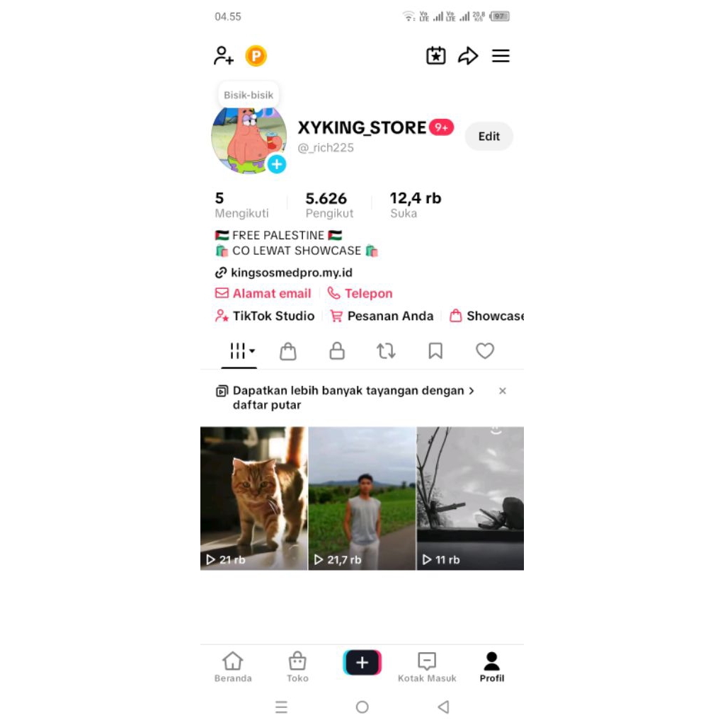 akun tiktok 5500+ Pengikut