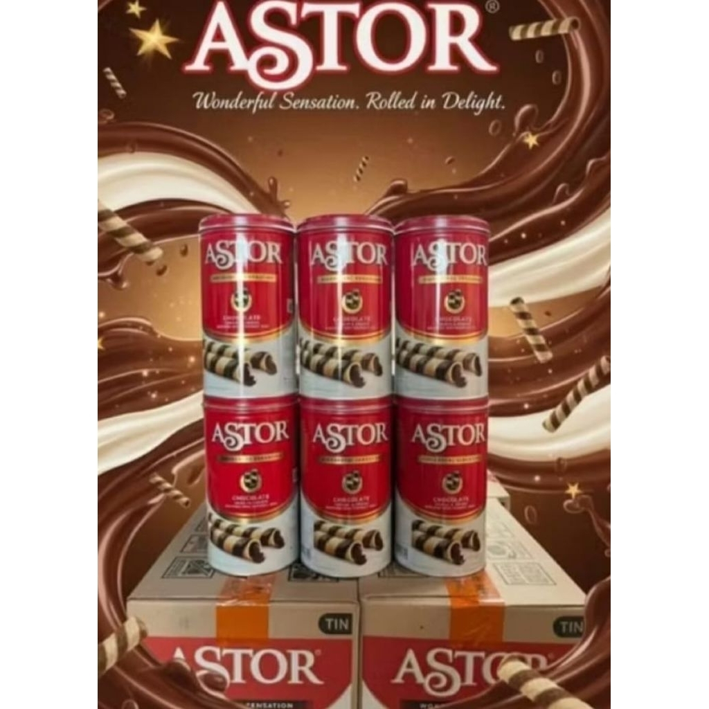 ASTOR 330gr wafer stick chocolate kaleng