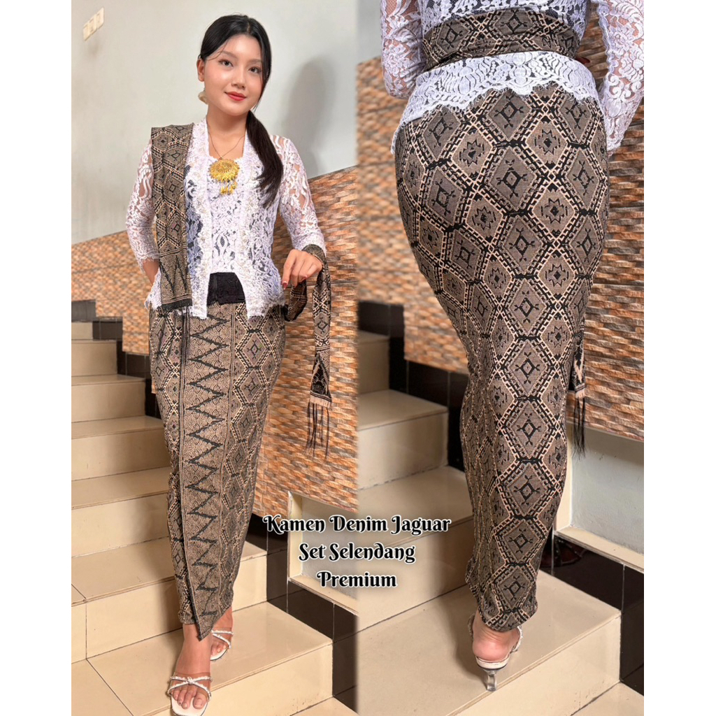 kamen jadi jaguar serat set selendang