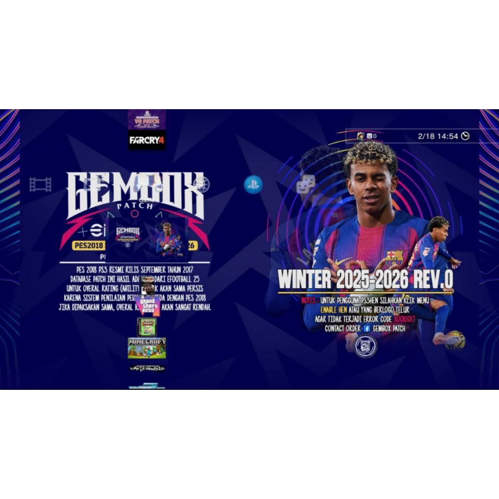 Efootball Update Terbaru  PS3 Original