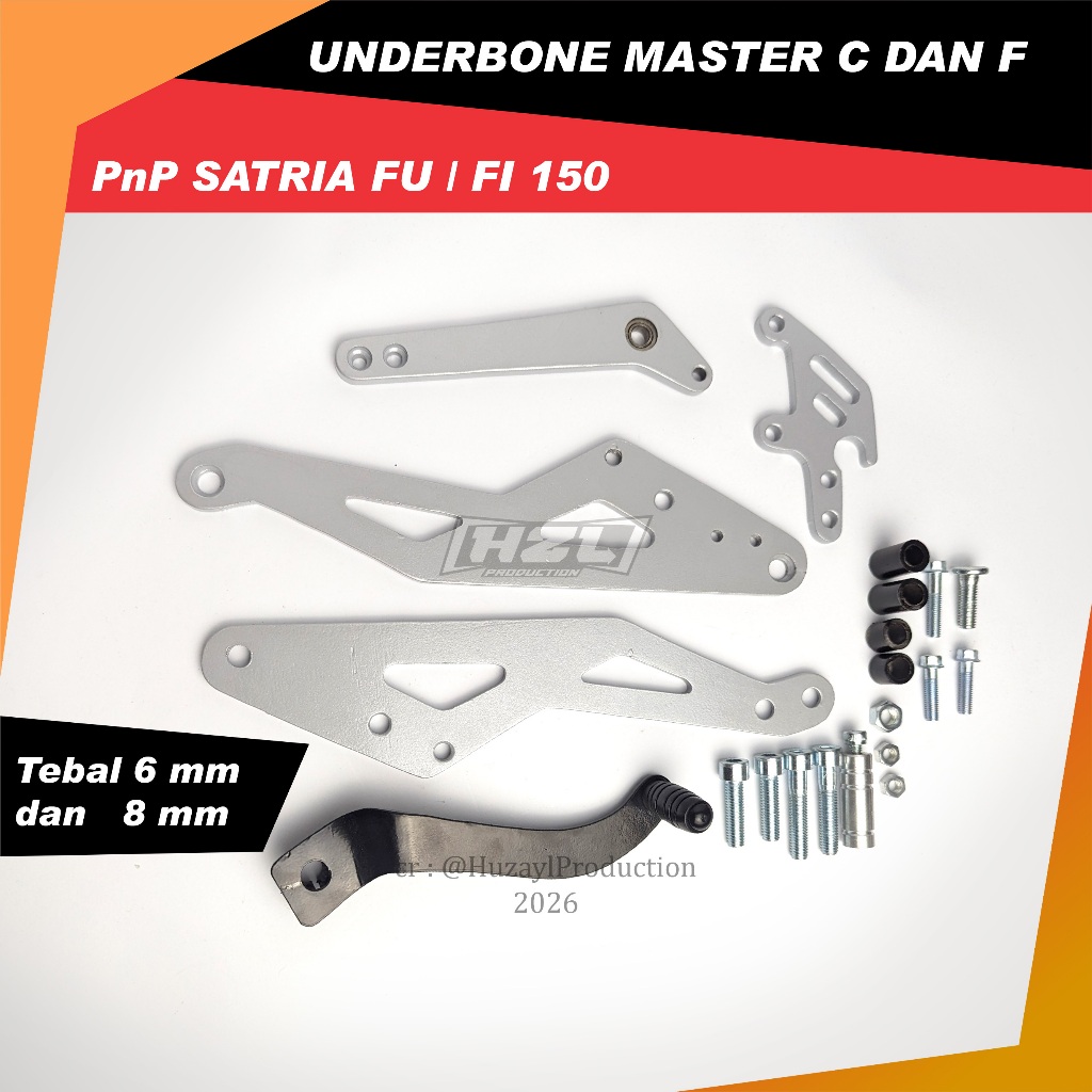 Underbone Satria Fu/Fi 150 UB Suzuki Satria Racing Plat Besi Tebal 6mm dan 8mm