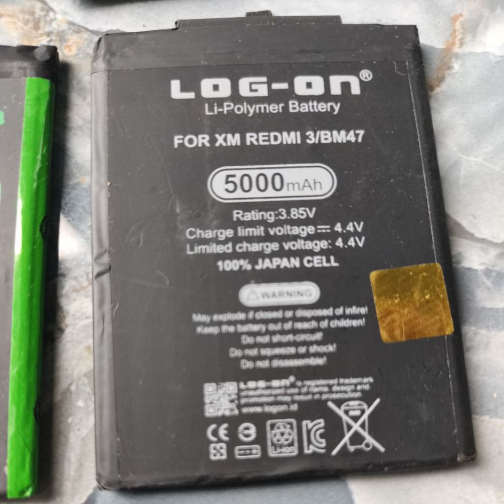 Baterai Log On Double Power Redmi 3 BM47