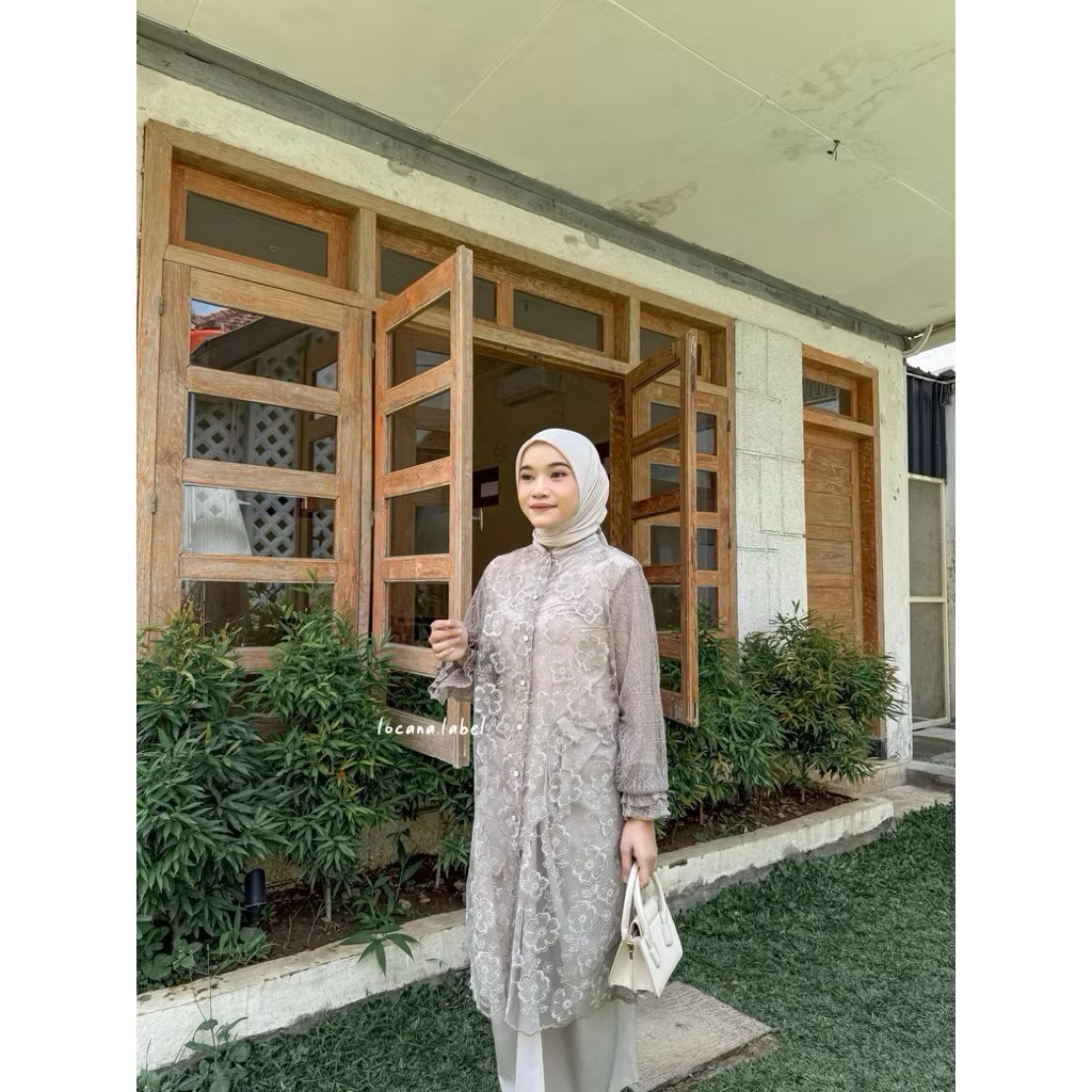 ALUNA OUTER TUNIK TAUPE LOCANA LABEL