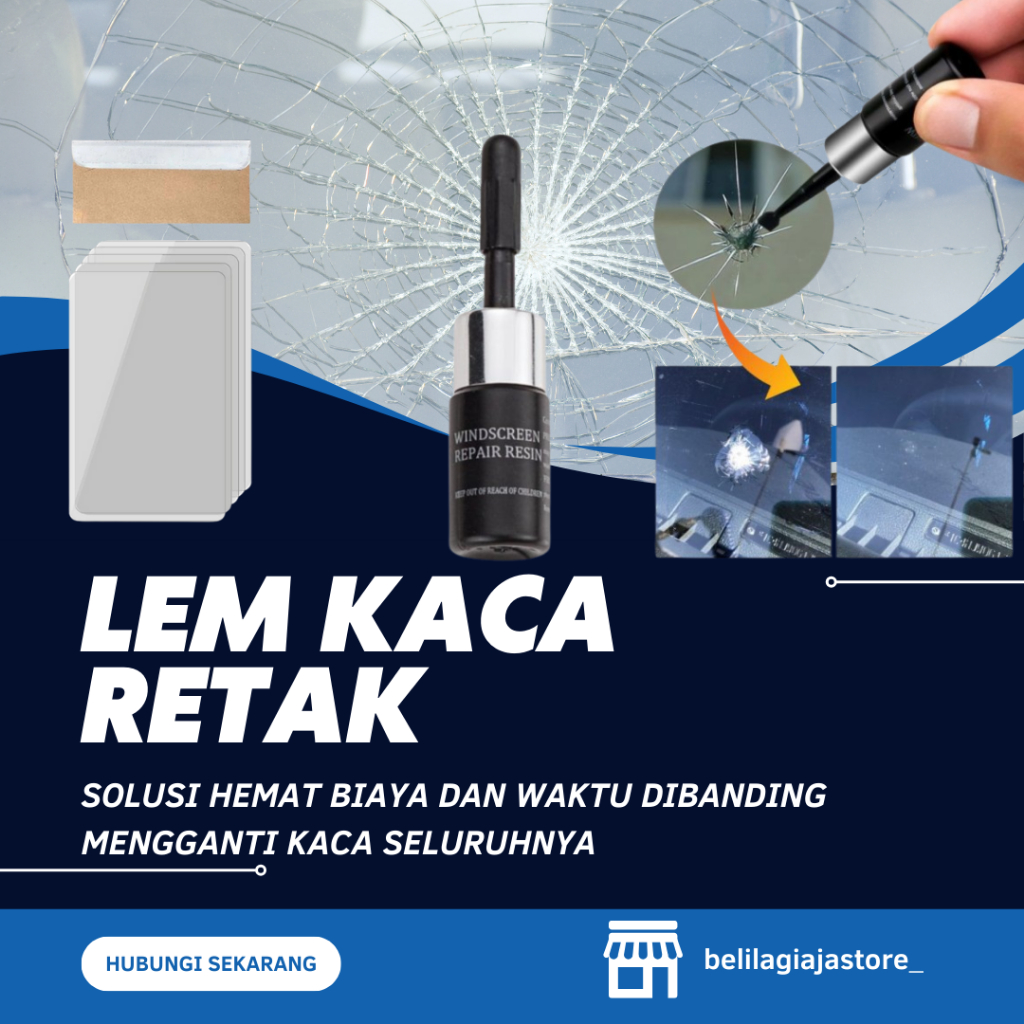 MUDAH DIGUNAKAN - Lem Kaca Anti Retak Kaca Mobil Cermin Steling Bening Cepat Kering Windshield Glass