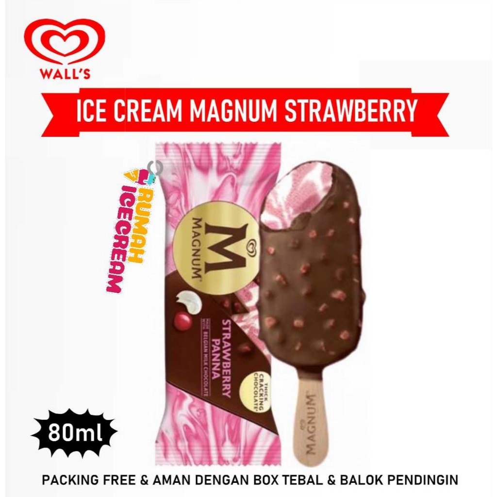 EsKrim/IceCream Magnum Walls 80ml Strawberry Panna