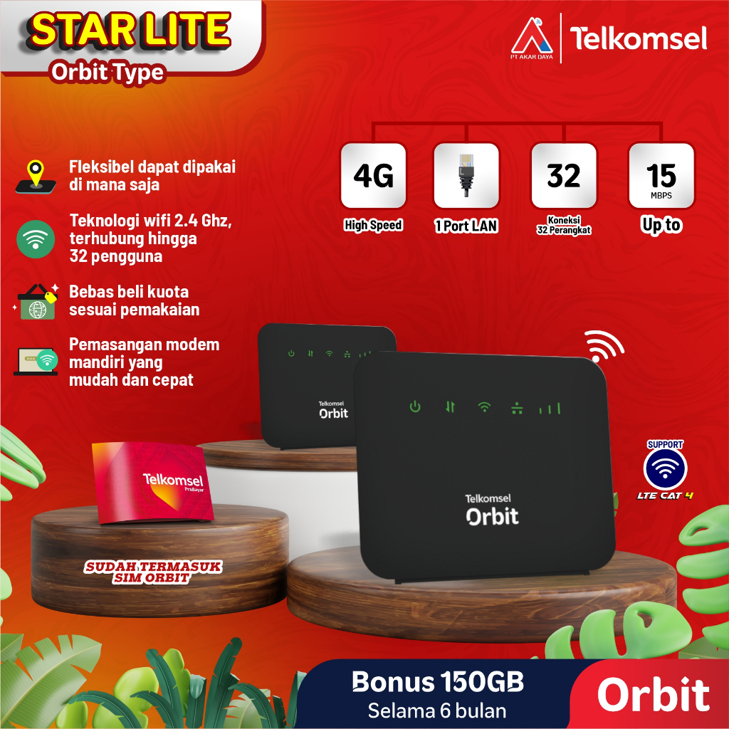 ORBIT STAR LITE - MODEM STAR LITE - Telkomsel Orbit Star LITE Modem WiFi 4G High Speed