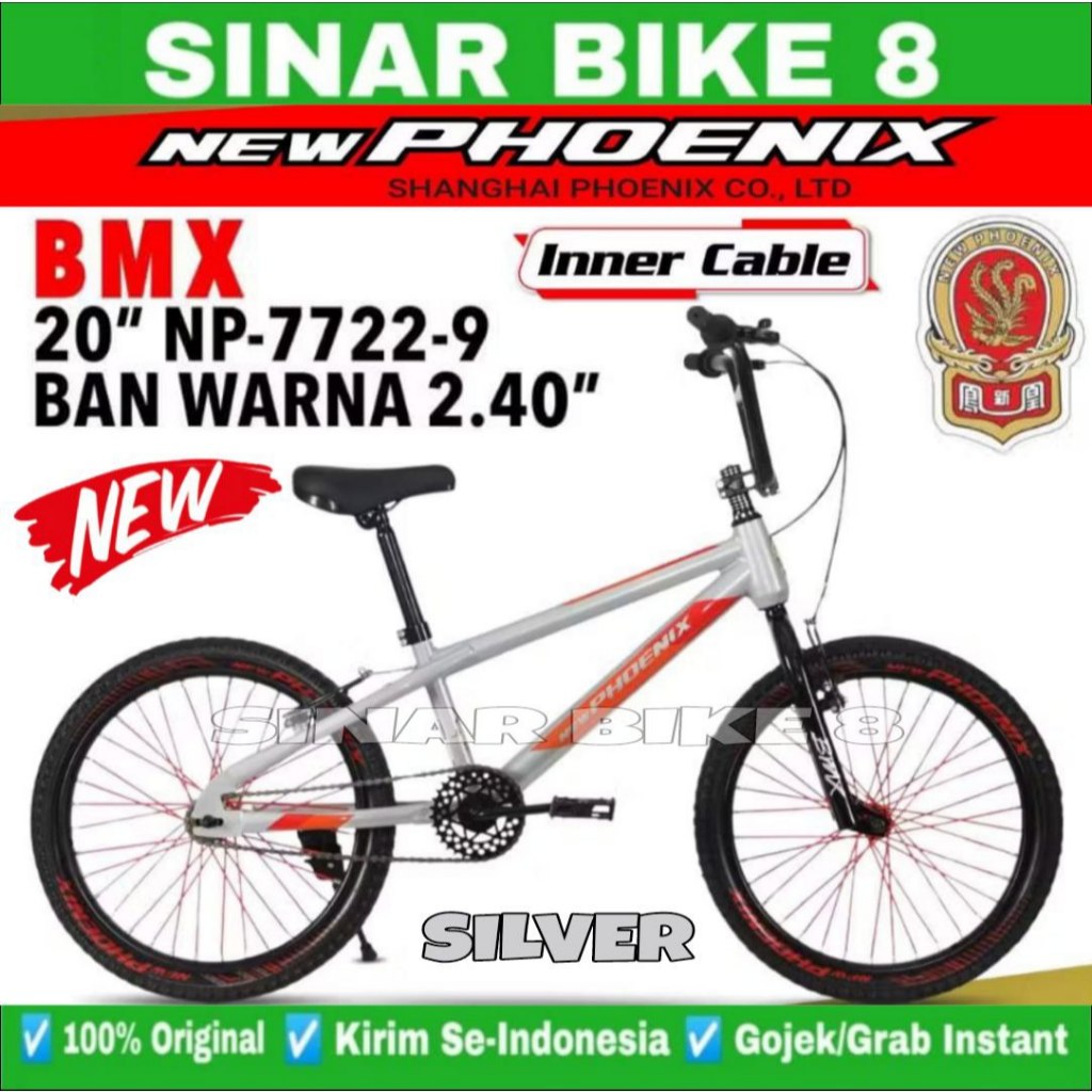 Sepeda Bmx Ukuran 20 Inch Bmx Phoenix 7722-9 Ban 2.40 Warna