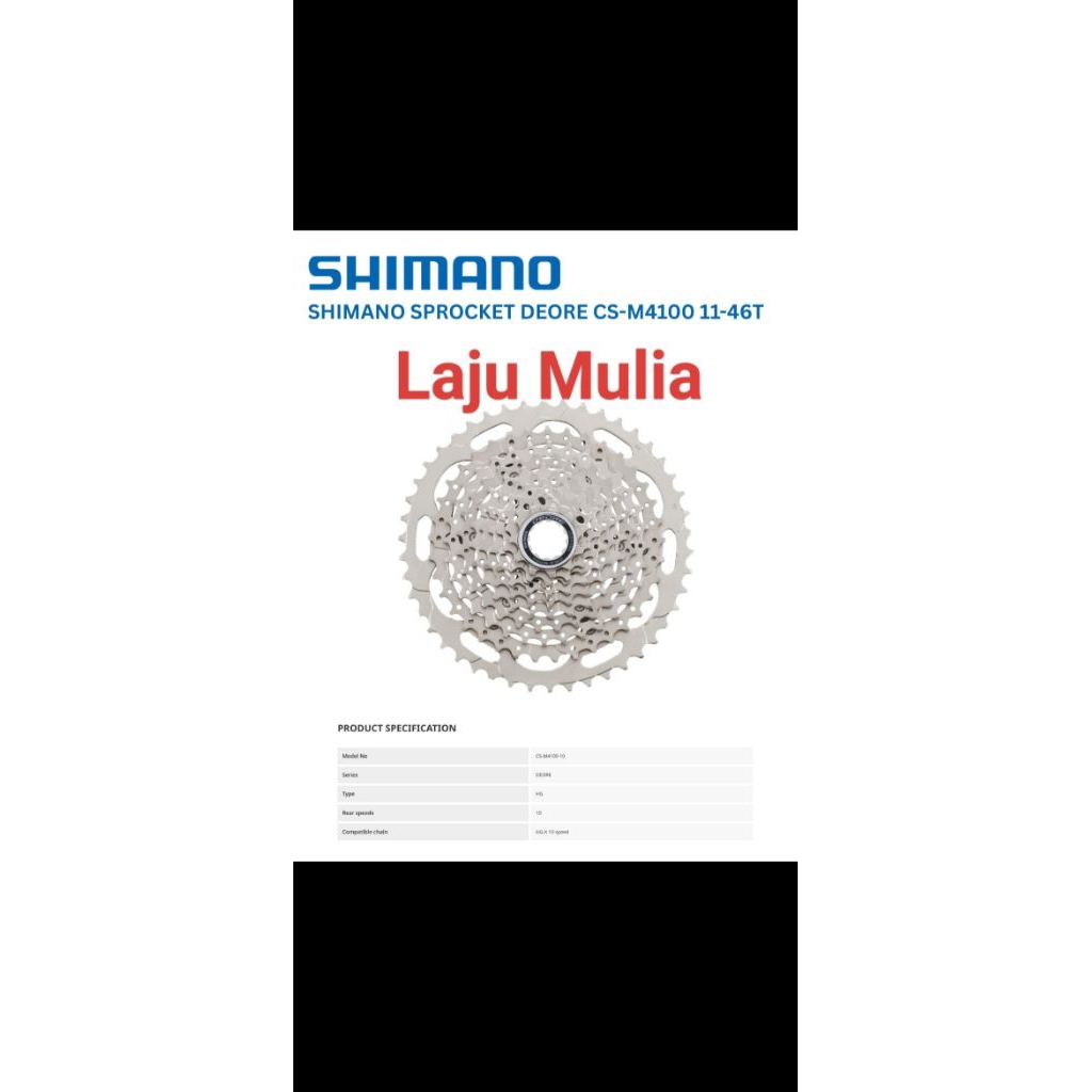 SPROCKET SHIMANO DEORE 10 SPEED CS-M4100 11-46T