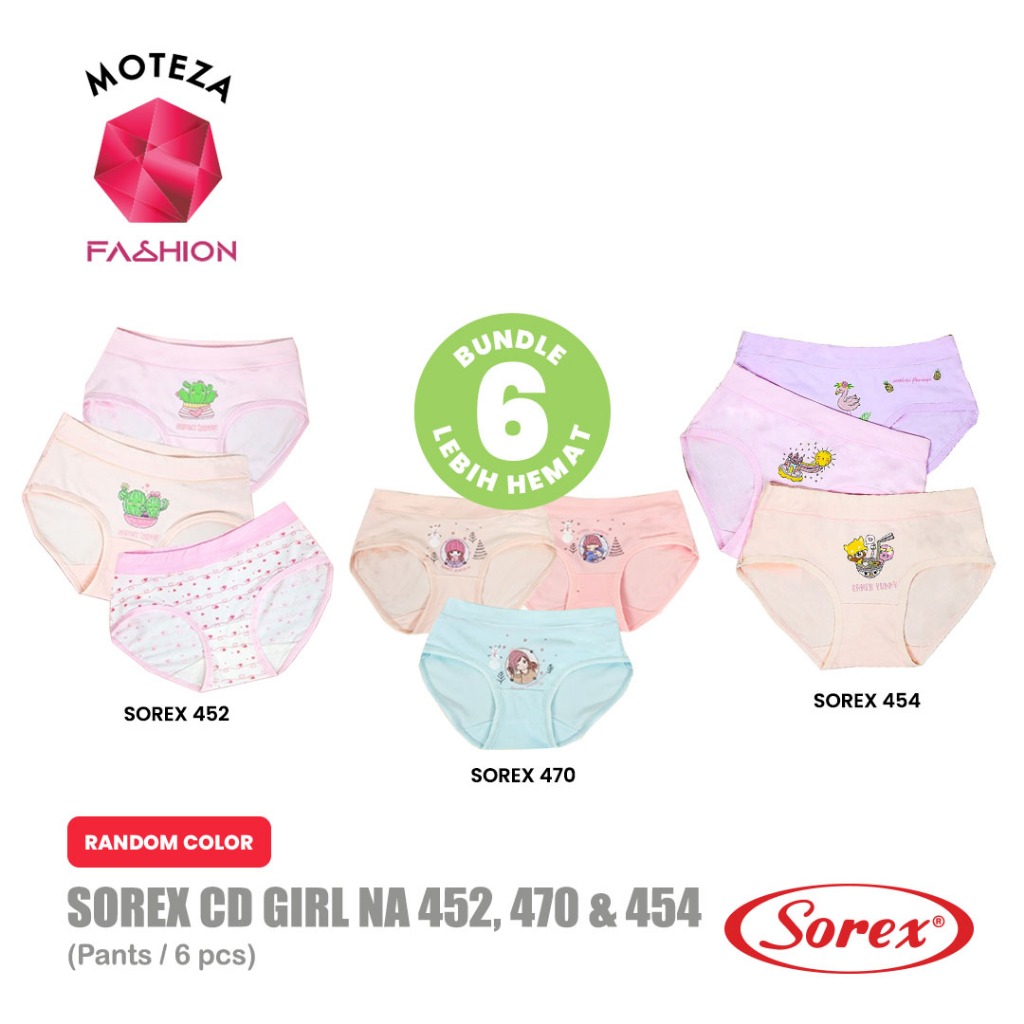 BUNDLE ISI 6 PCS - SOREX CD ANAK NA 452 ; 470 ; 454 -  Sorex CD Anak Perempuan Kids Girl - Segitiga 
