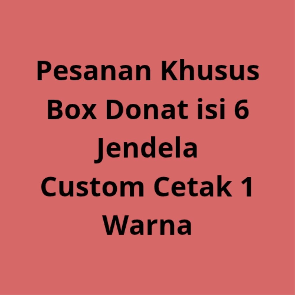 Custom Cetak Dus Box Kemasan Donat isi 6 Jendela size 27x18x5 Bomboloni Kue Roti Donut