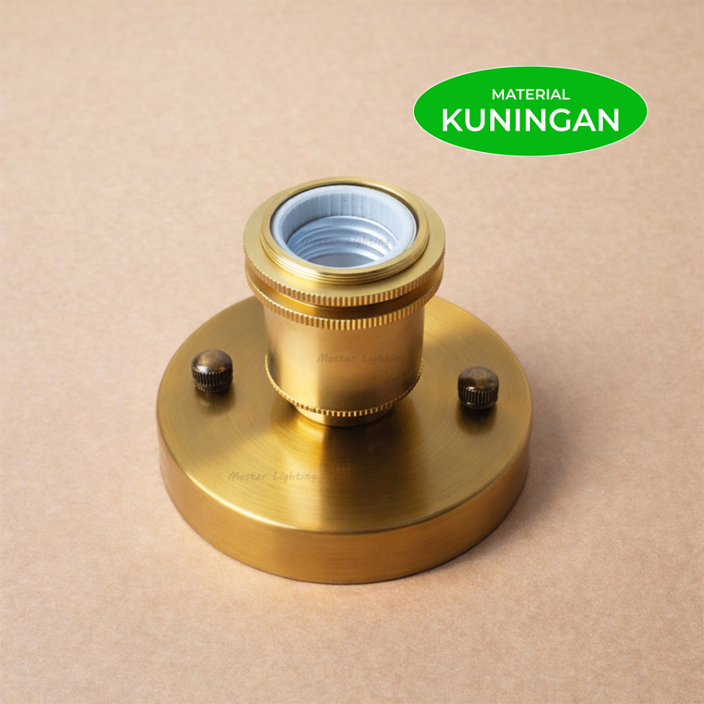 Lampu plafon simple fiting kuningan e27 hias balkon teras minimalis gold ceiling lamp