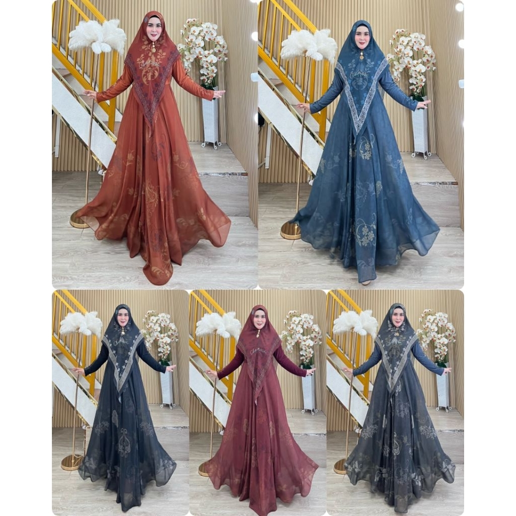 [COD]Set gamis syar'i Zoya series cerutybabydoll