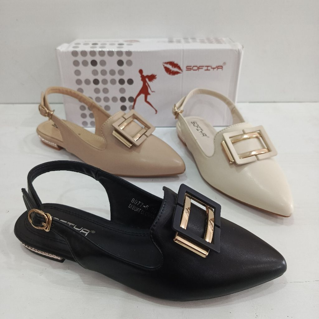 Let Sofiya Haq rendah flat 1,5cm tipe 8077-5 | Sandal Sepatu Sofiya