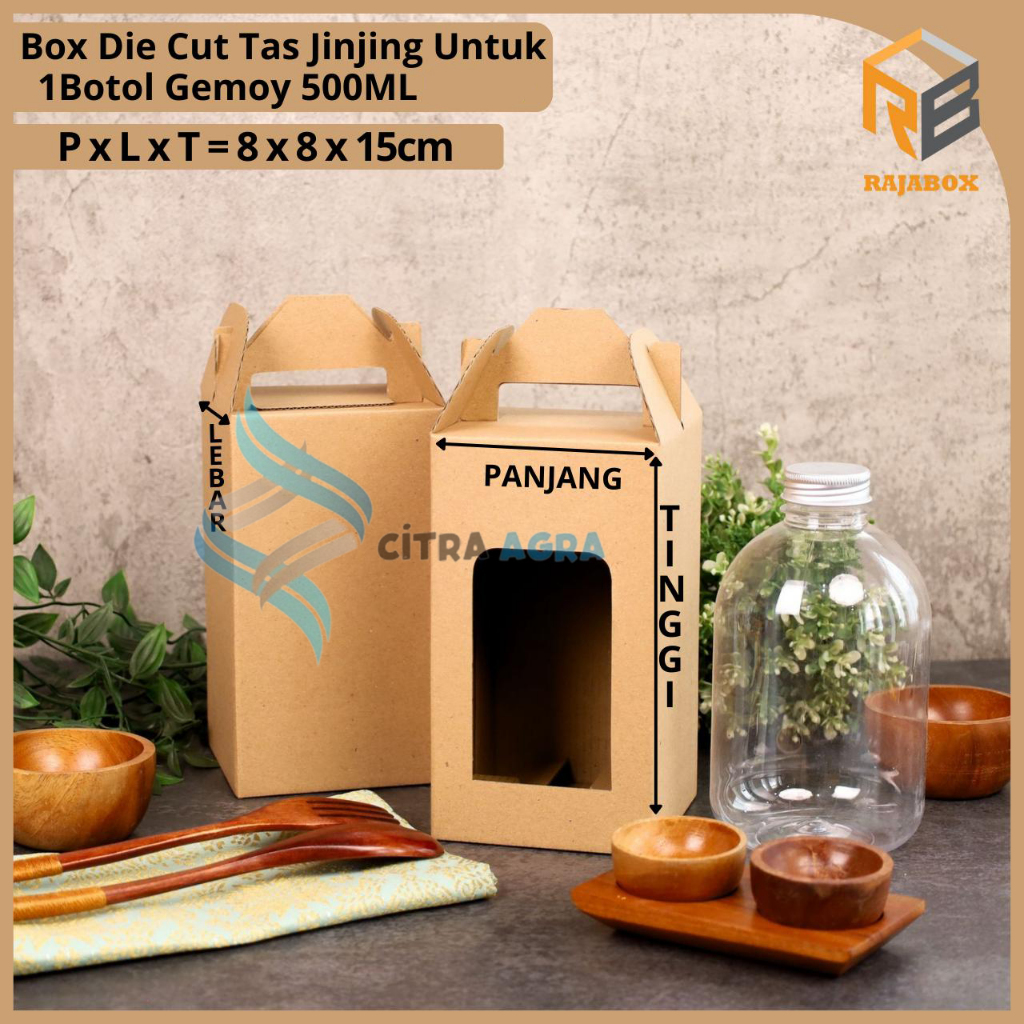 Box Botol Gemoy 500ml Isi 1 Dus Jinjing Ukuran 8 x 8 x 15 cm Kardus Packaging Hampers Minuman ( 1 Pa