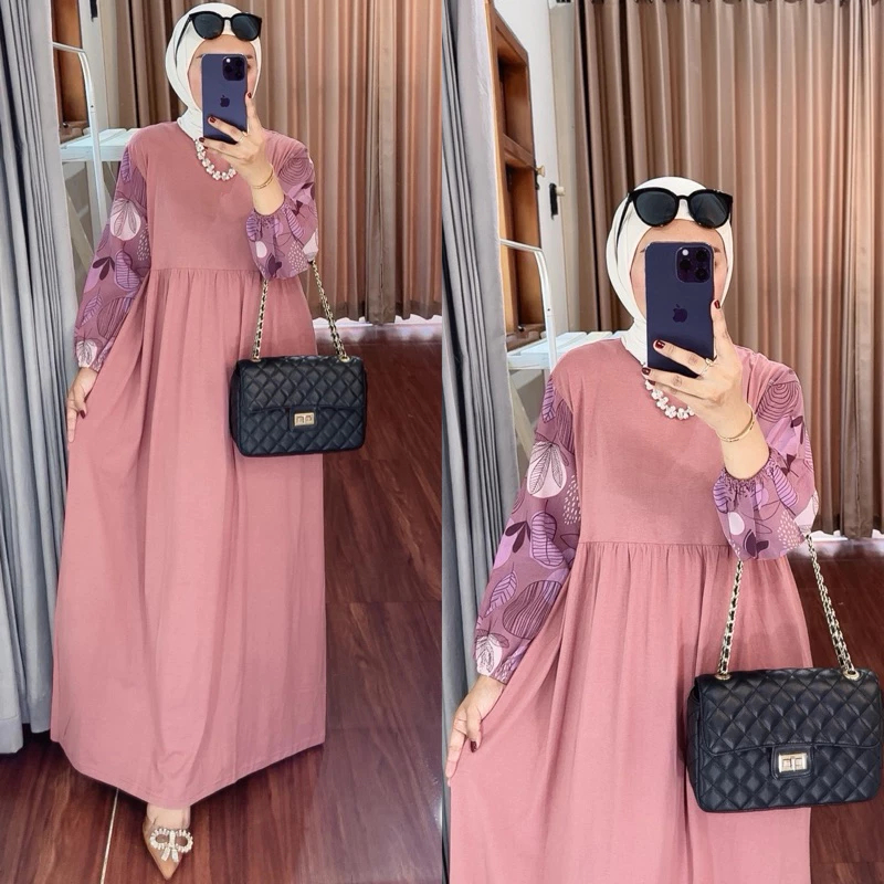 Gamis Lebaran Wanita Terbaru 2026 Baju Pengajian Ibu Pernikahan Set Gamiss Hijab Dres Brokat Muslima
