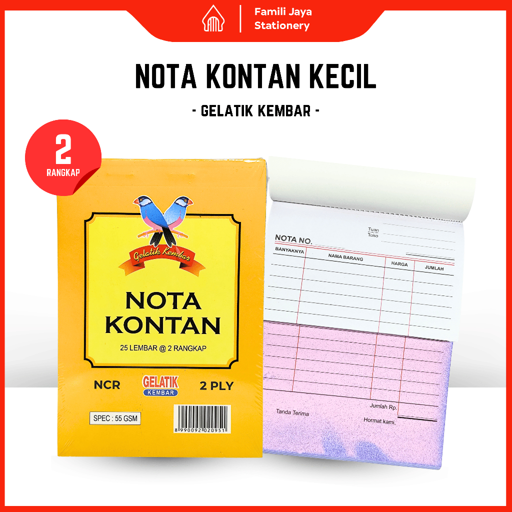 GELATIK KEMBAR Buku Nota Kontan Gelatik Kembar Kecil 2 Ply Rangkap - 1 Pak