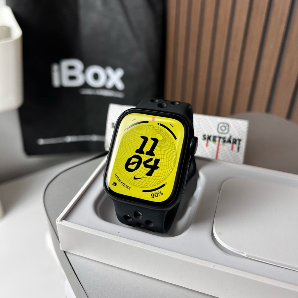 Apple Watch Series 7 41mm Nike Black iBox iwatch Battery Health 90% Strap Nike Original