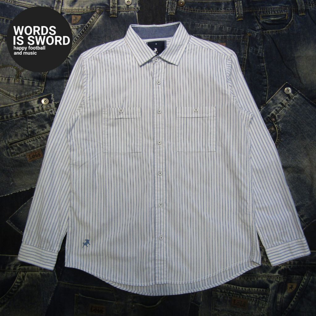 LOIS JEANS KEMEJA PUTIH MOTIF GARIS - KLL510 -