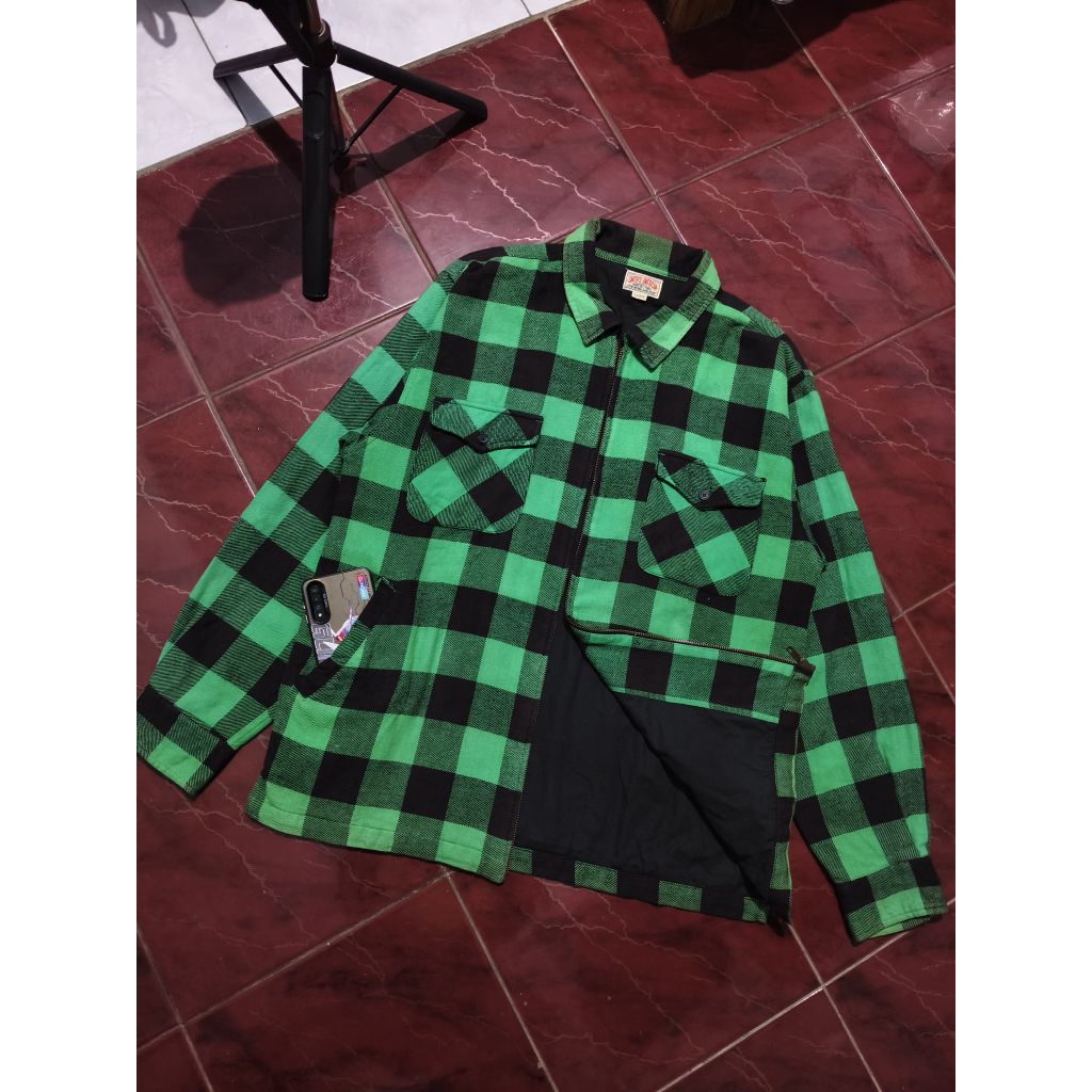 Work Jacket Flannel Wool Tartan / Plaid