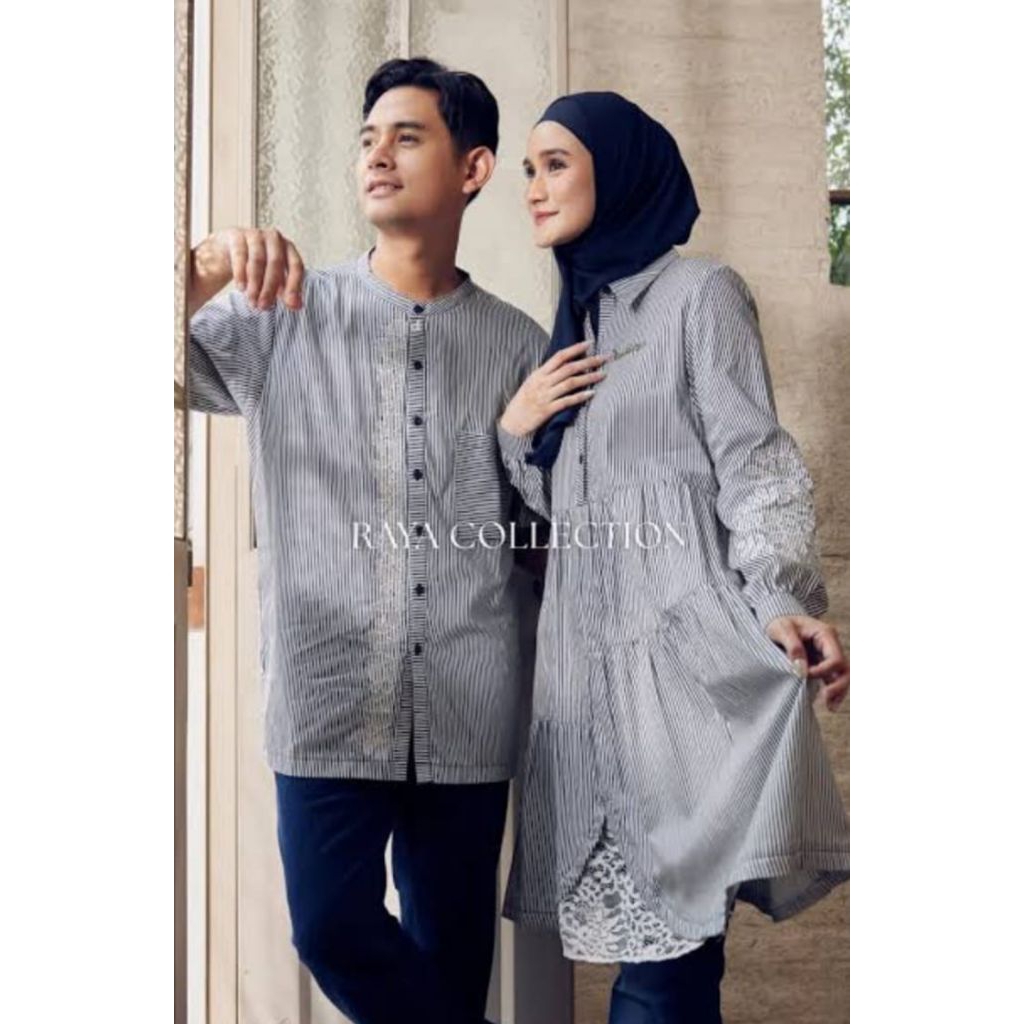 atasan laki (koko) dan atasan perempuan (blus/tunik) serta baju anak laki laki (setelan koko anak) d