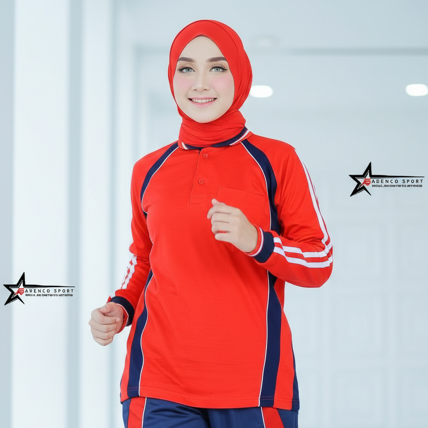 Kaos kerah / Kaos wangky pakai saku / atasan baju olahraga lengan panjang / seragam olahraga