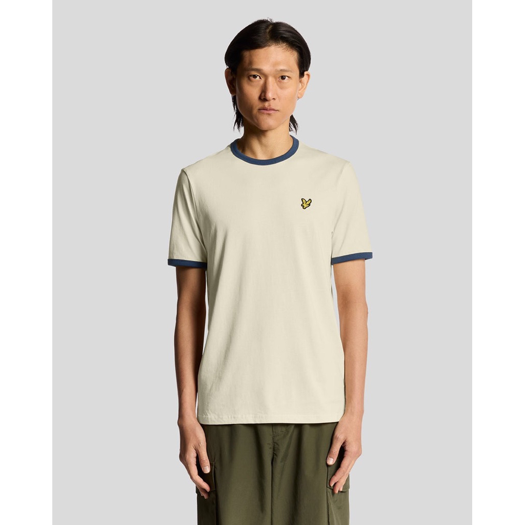 Lyle And Scott Ringer Crew Neck T-Shirt In Drop Cloth