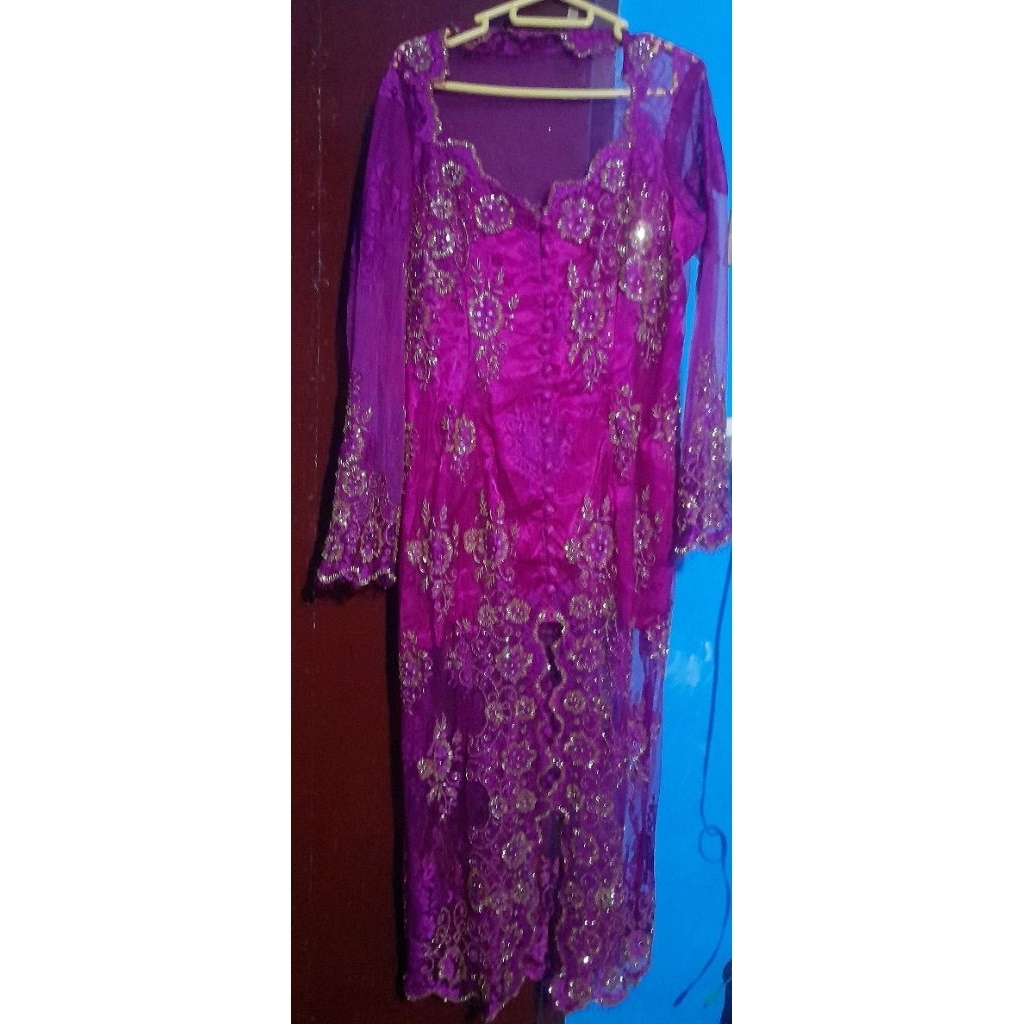 Preloved Dress Brukat Warna Ungu