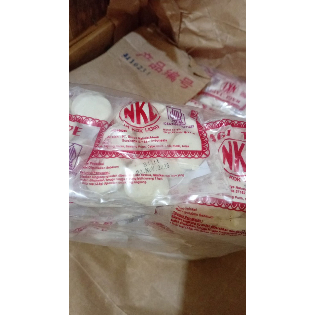 RAGI TAPE NKL ORIGINAL 1 bal (25 pack/bungkus)