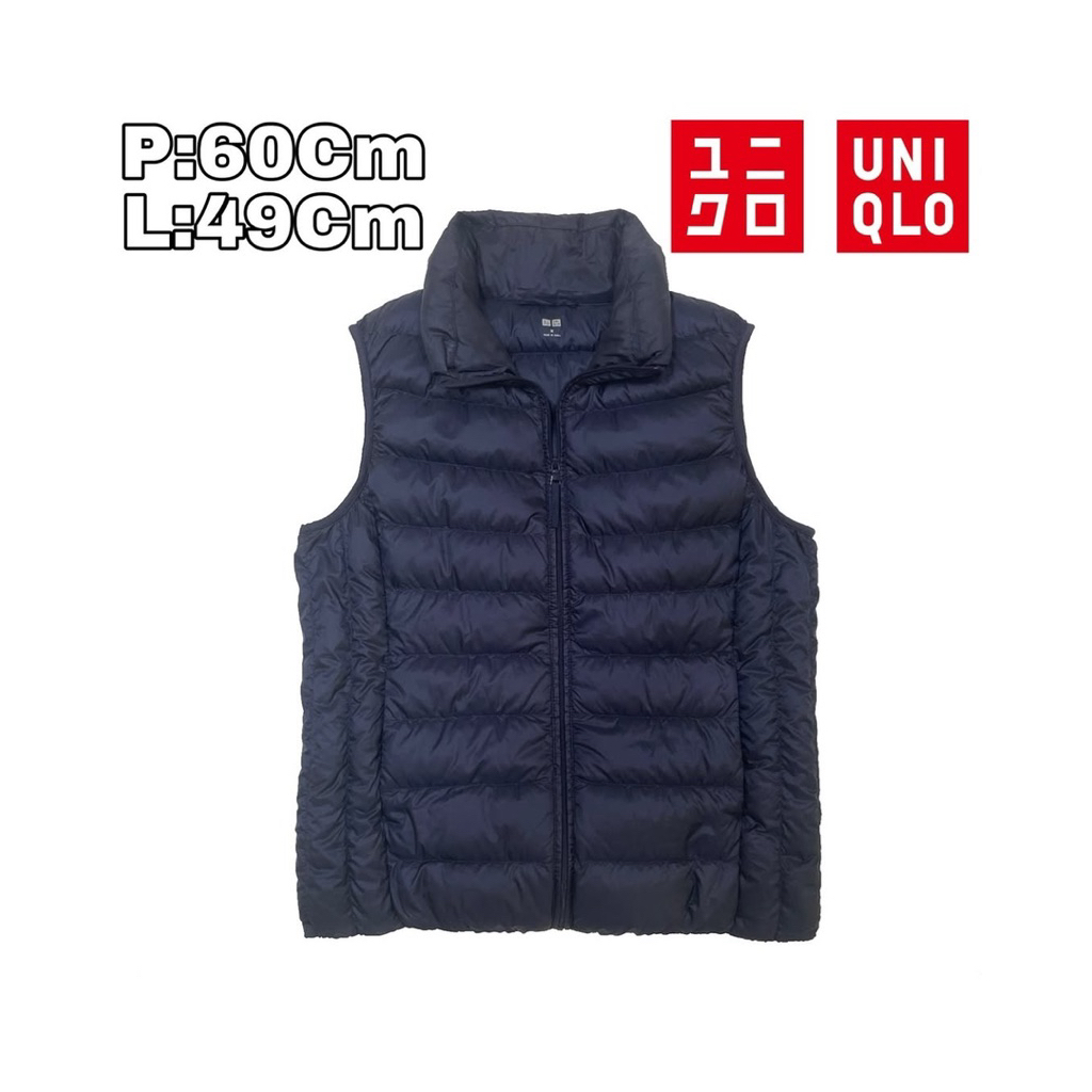 V03 Vest Bulang  Outdoor Waterproof Uniqlo Navy Winter  Rompi Bulu Angsa Tebal Musim Dingin Hiking G