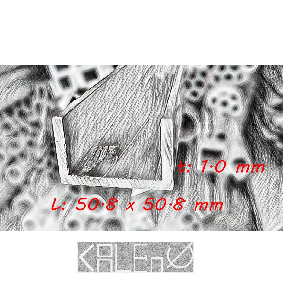 Lis U Tali Air Aluminium Channel lebar (2" x 2") 50.8 x 50.8 mm, tebal 1.0 mm