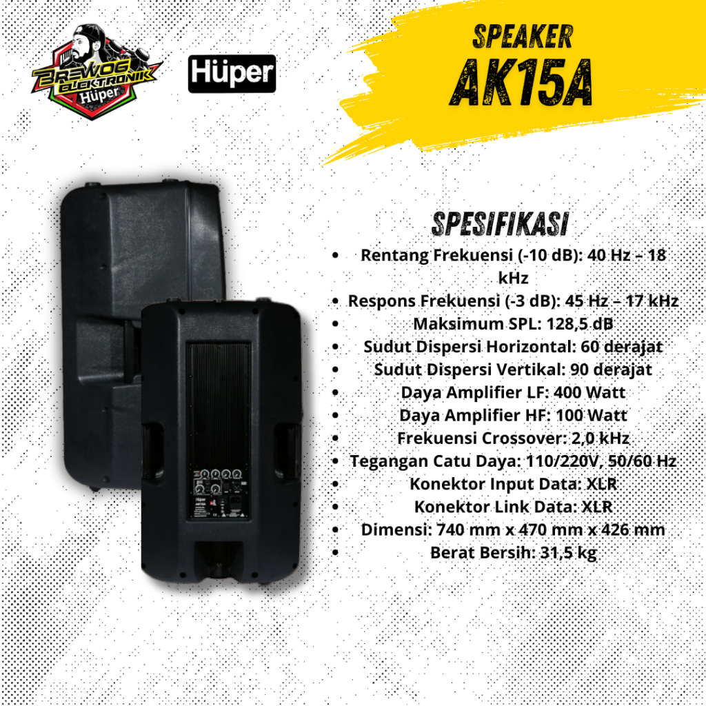 AK15A SPEAKER AKTIF HUPER BREWOG AUDIO